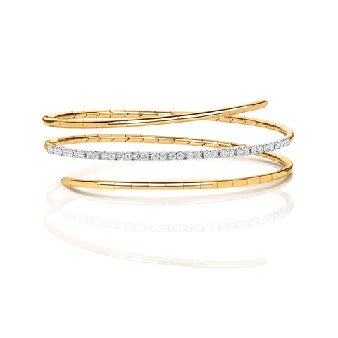 Gold Diamond Twist Bangle