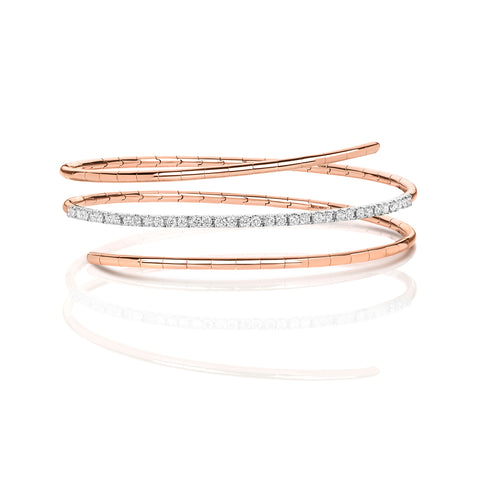 Rose Gold Diamond Twist Bangle