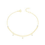 Gold Stone Set Double Chain Bracelet