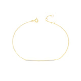 Gold Stone Set Bar Chain Bracelet