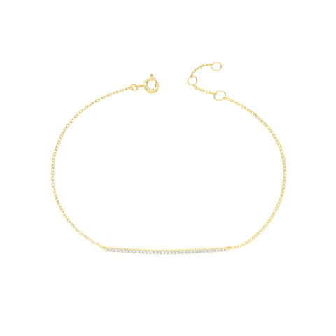 Gold Stone Set Bar Chain Bracelet