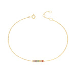 Gold Rainbow Bar Chain Bracelet