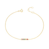 Gold Rainbow Bar Chain Bracelet