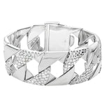 Silver Heavy Cast Curb Bracelet