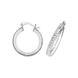 Silver Crystal Hoop Earrings