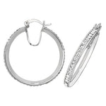 Silver Crystal Hoop Earrings