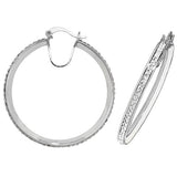 Silver Crystal Hoop Earrings