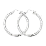 Silver Twisted Hoop Earrings