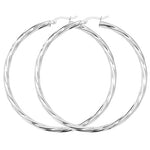 Silver Twisted Hoop Earrings