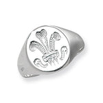 Silver Welsh Feathers Signet Ring