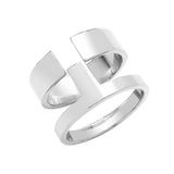 Silver Interlocking Ring Set