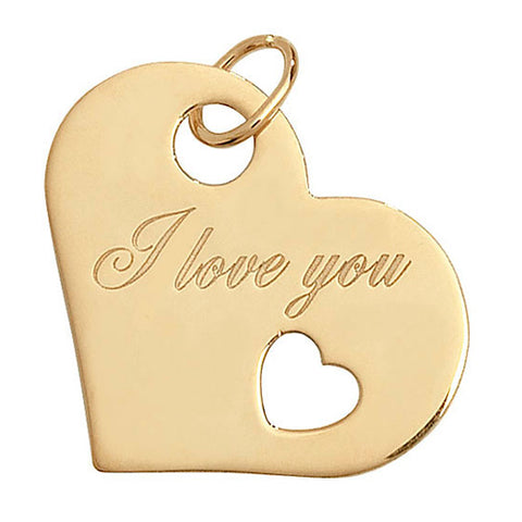 Yellow Gold "I Love You" Pendant