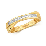 Yellow Gold Diamond Crossover Ring