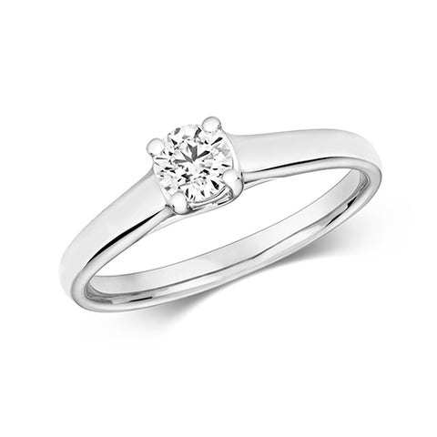 Diamond Crossover Solitaire Engagement Ring