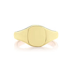 Yellow Gold Cushion Signet Ring - Heavy Weight