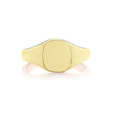 Yellow Gold Cushion Signet Ring - Heavy Weight