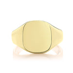 Yellow Gold Cushion Signet Ring - Medium Weight