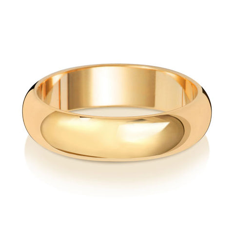 Yellow Gold D Shape Band - 5mm