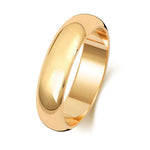 Yellow Gold D Shape Band - 5mm